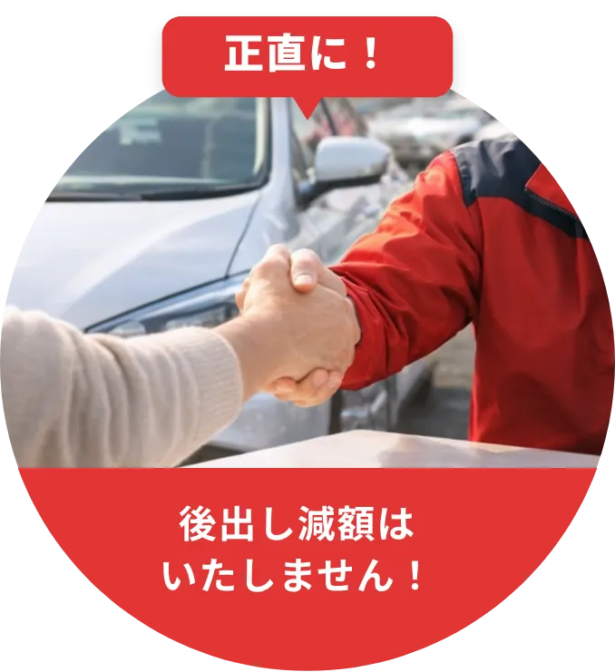 正直に、後出し減額はいたしません！